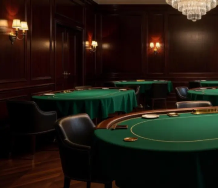 Salle de restaurant élégante avec tables de poker en présentiel chez Bel Unique