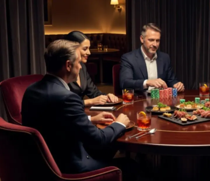 Soir&eacute;e poker avec cocktails dans le salon de cartes Bel Unique
